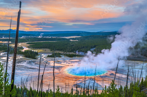 Canvas Print Grand Prismatic Geyser from above