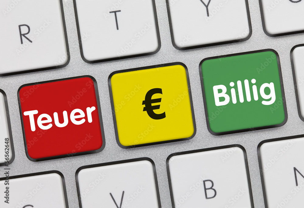 Euro teuer oder billig? Stock-Illustration