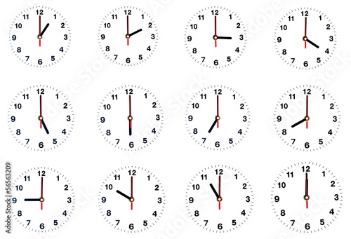 12 Hour clock isolated