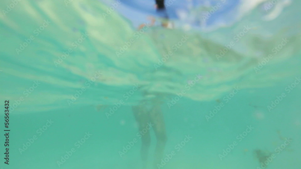 Latin American Girl Bikini Underwater View Latin American Girl Bikini Underwater View