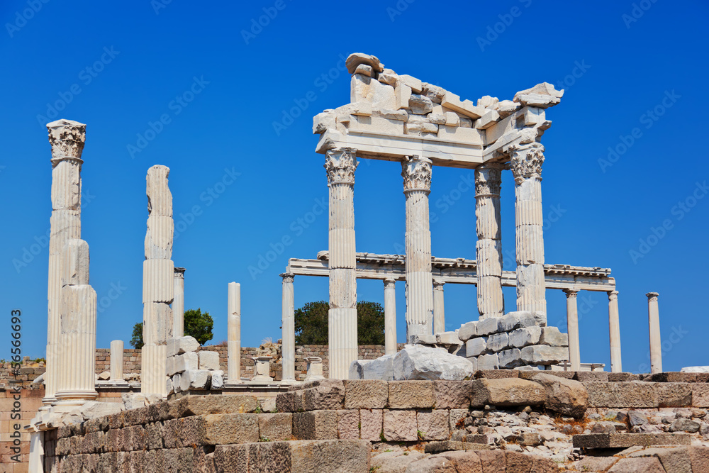 Temple of Trajan at Acropolis of Pergamon in Turkey