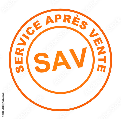 service apès vente sur bouton web rond orange