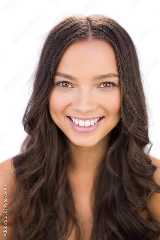 Beautiful young brunette smiling at camera Beautiful young brunette smiling at camera
