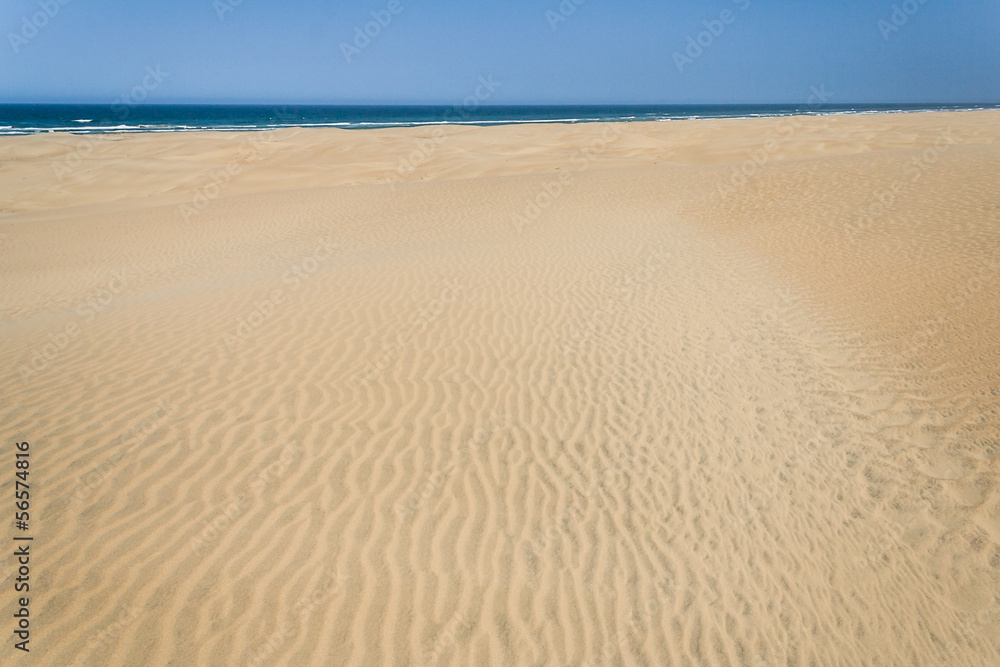 Sand dunes and ocean