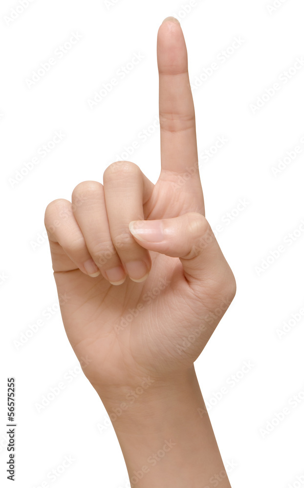 Hand pointing front side, with clipping path Hand pointing front side, with clipping path