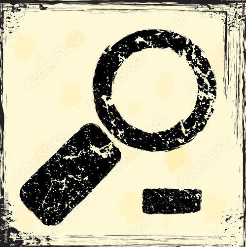 Grunge magnifier icon
