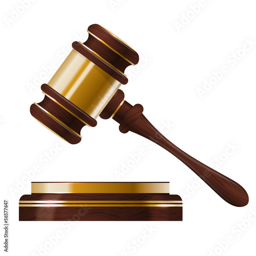 Wooden judges gavel