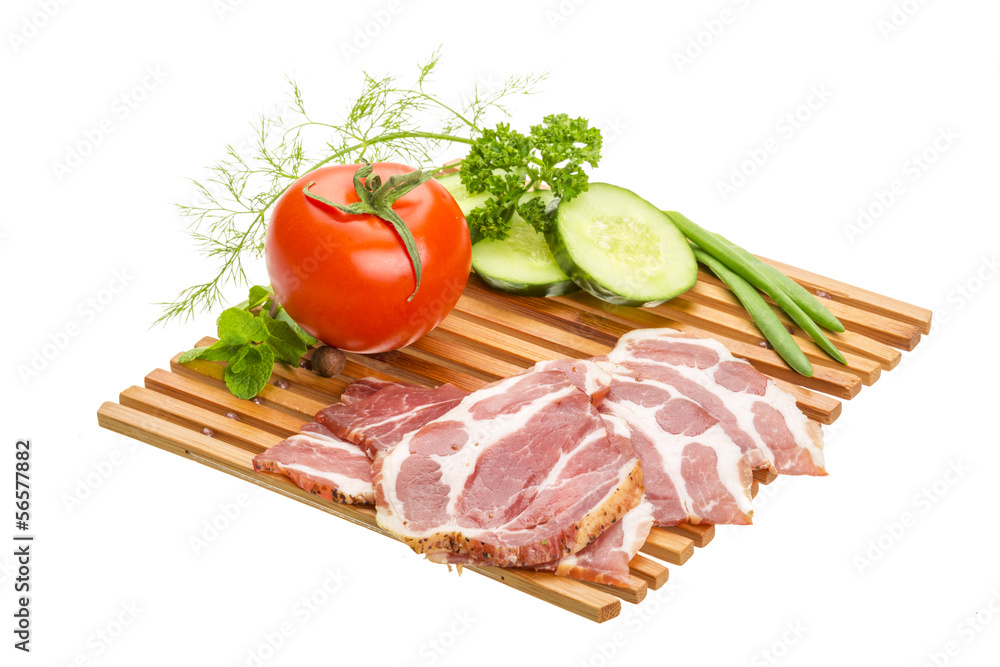 Bacon with vegetables