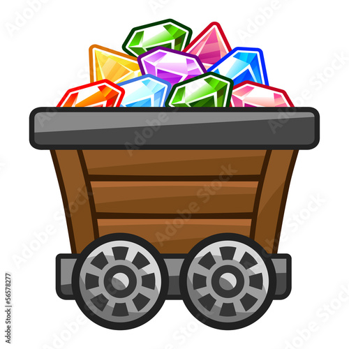 Mine cart with Diamonds