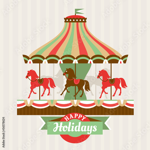 Greeting card with carousel