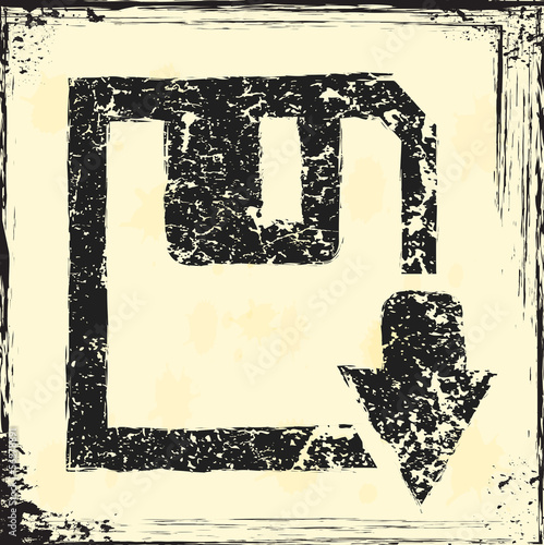 Grunge download icon