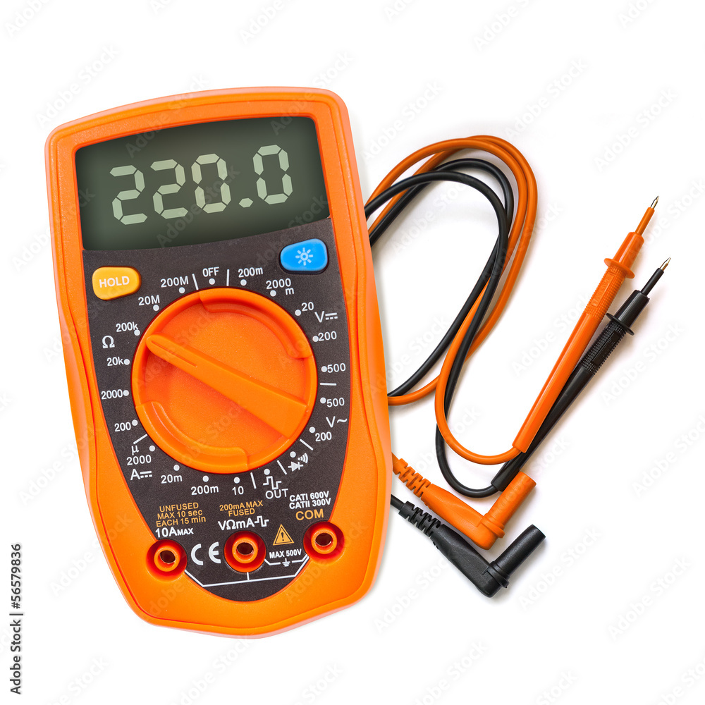 Multimeter, tester isolated on the white background Multimeter, tester isolated on the white background