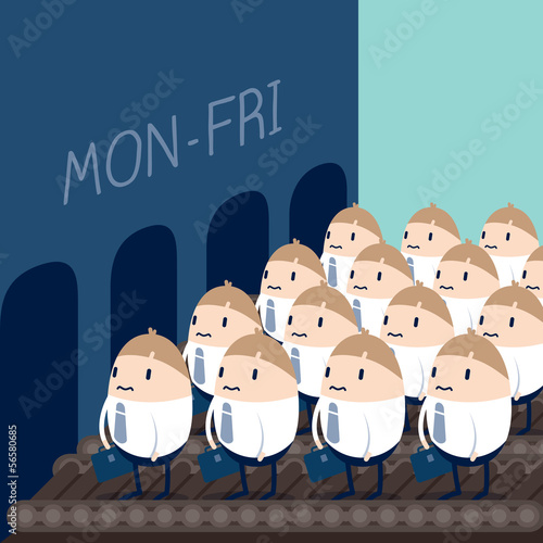 Employees routine Illustration