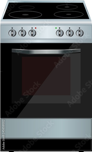 Electric cooker oven. Vector illustration.