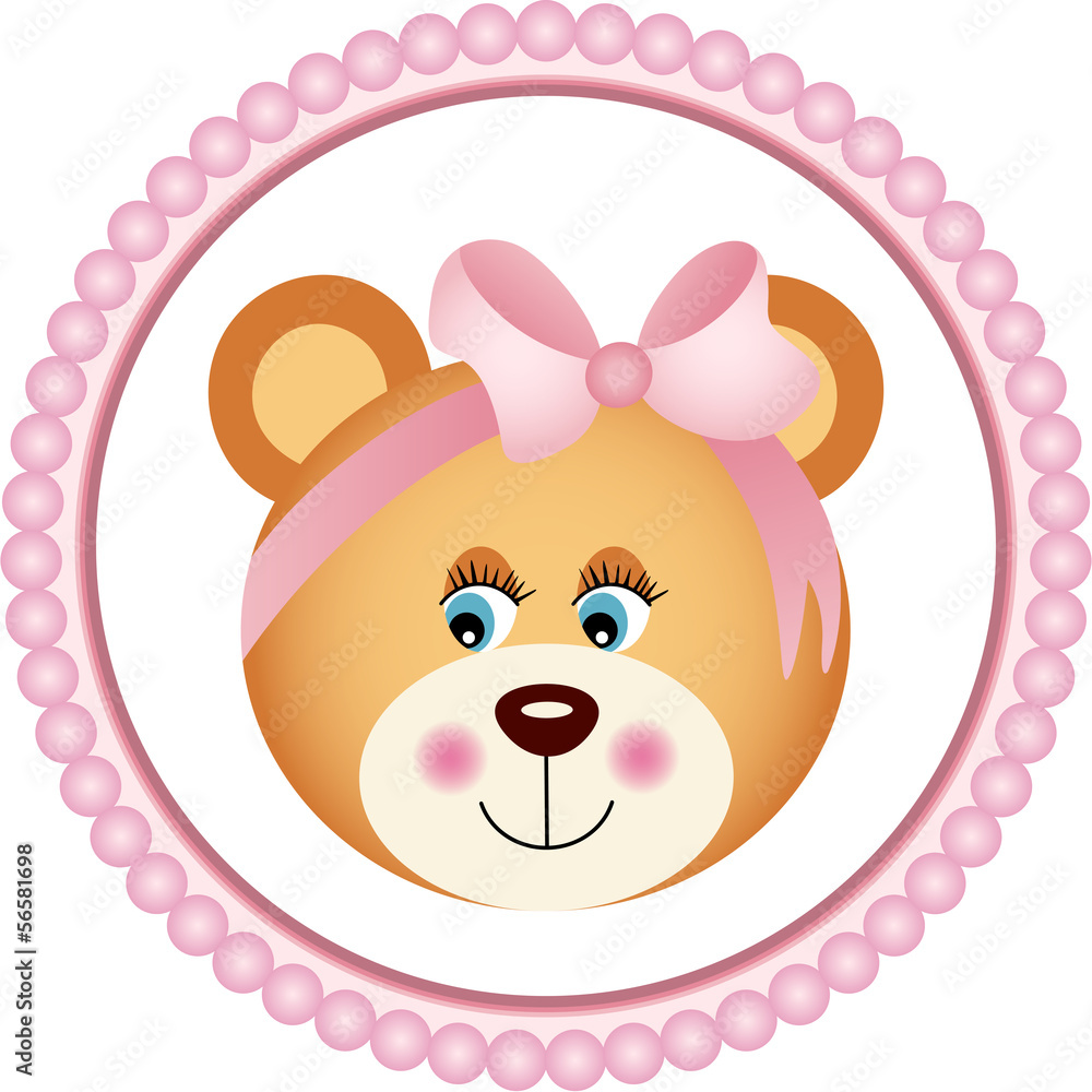 Fototapeta premium Girl Teddy Bear Sticker