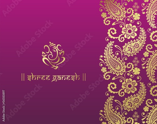 Ganesha, wedding card, royal Rajasthan, India