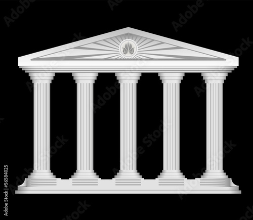 Antique roman temple stylized vector background