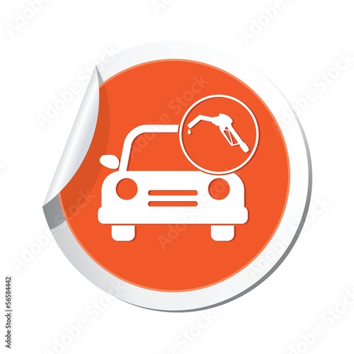 Car service. Car with gas station icon