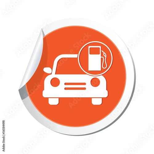 Car service. Car with gas station icon