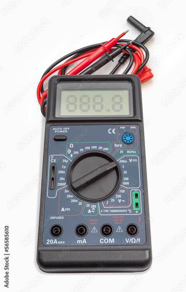 Multimeter, tester isolated on the white background Multimeter, tester isolated on the white background