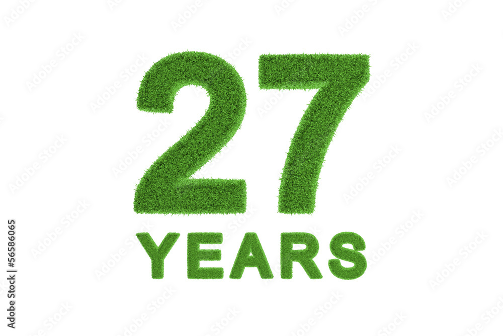 27 Years green grass anniversary numbers 27 Years green grass anniversary numbers