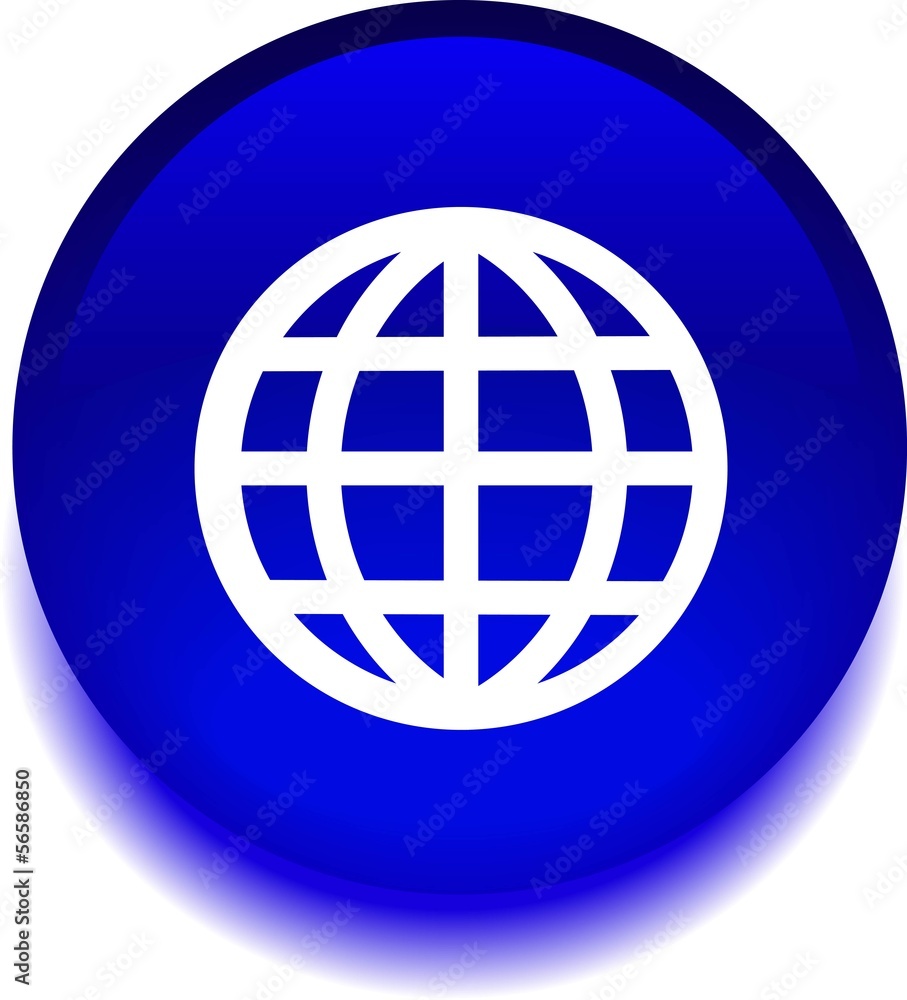 Красный векторный значок с изображением глобуса.