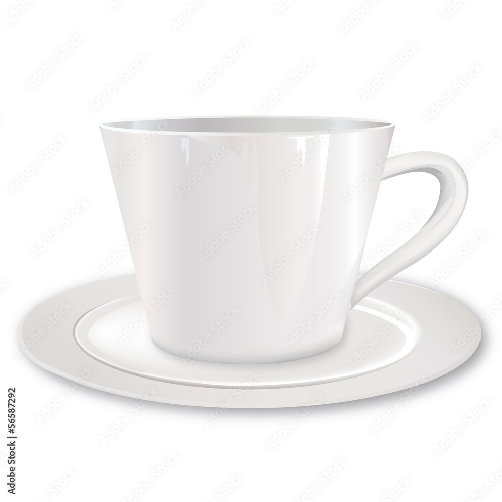 China white cup. blanck mug vector illustration. China white cup. blanck mug vector illustration.