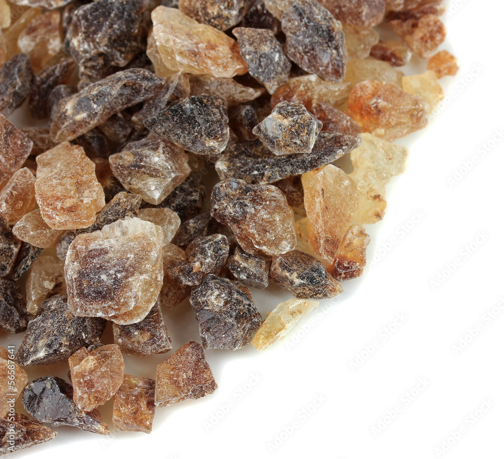 Caramelized sugar on white background Caramelized sugar on white background