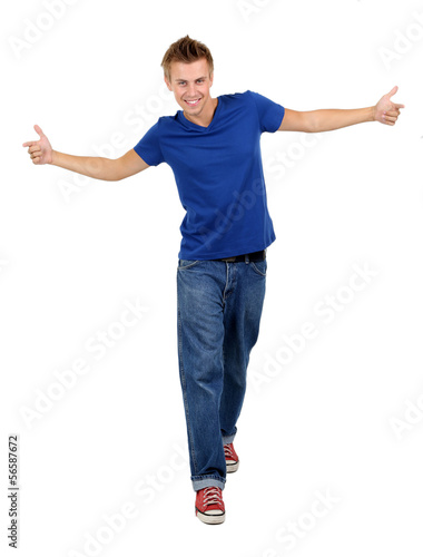 Handsome young man dancing ...