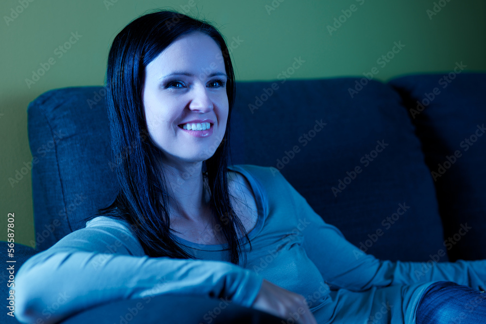 Fototapeta premium woman watching TV