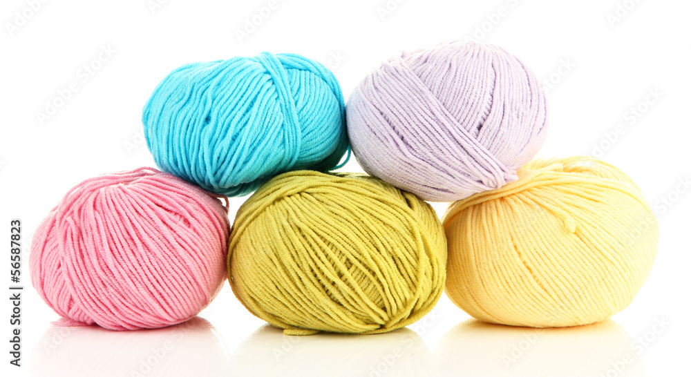 Multicolored clews isolated on white Multicolored clews isolated on white