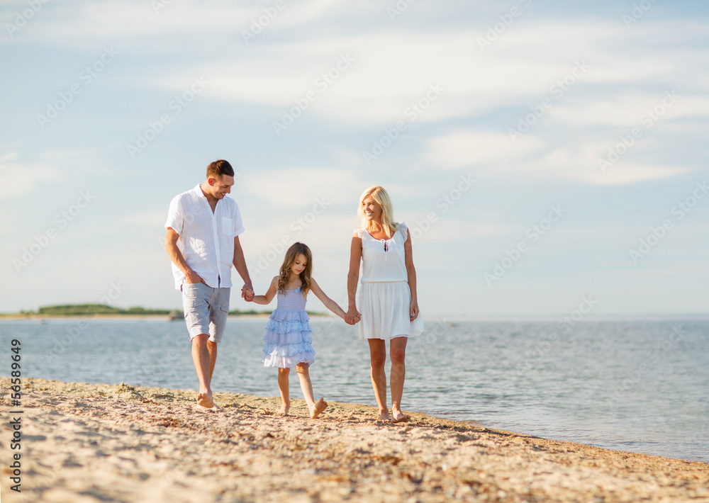 happy family at the seaside