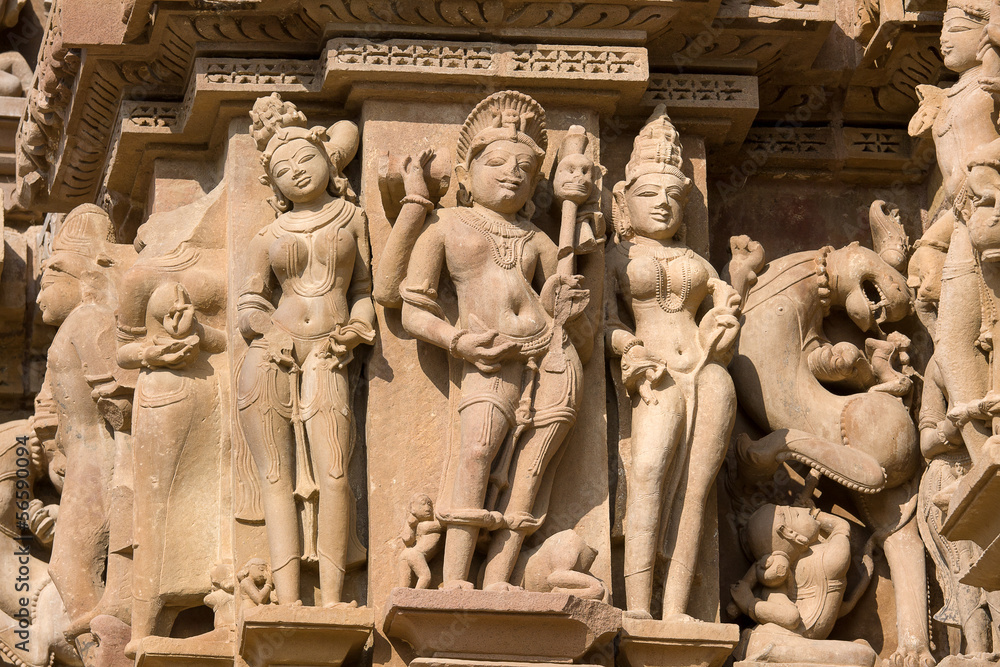 Hindu Temple at Khajuraho in the Madhya Pradesh region of India.