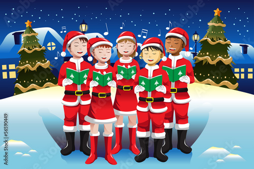 Children singing in Christmas choir