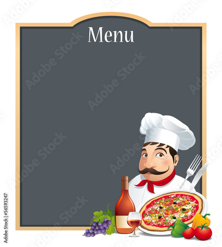 Pizzeria Restaurant Menu Carte - Vecteur CMJN