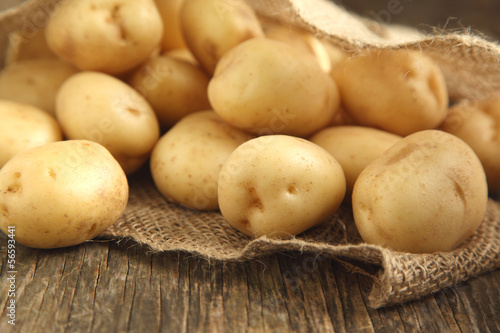 Close up of fresh organic potatoes