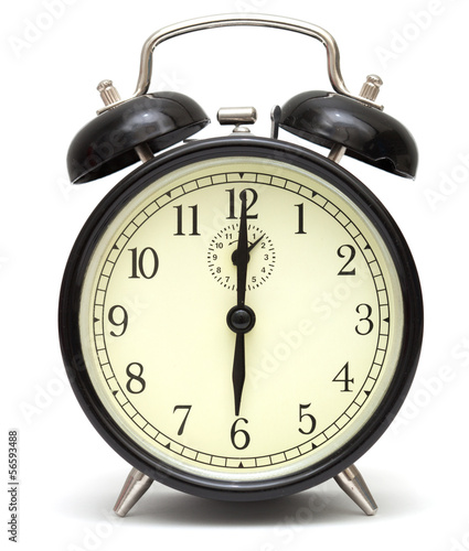 old fashioned alarm clock, black