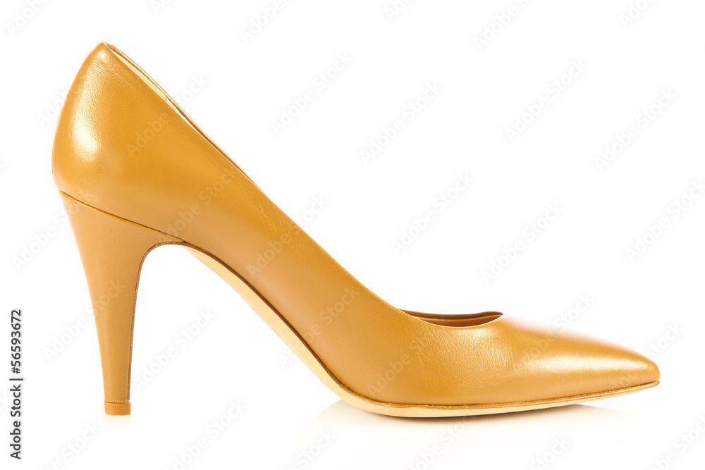 Fototapeta premium High heel women shoes on white background