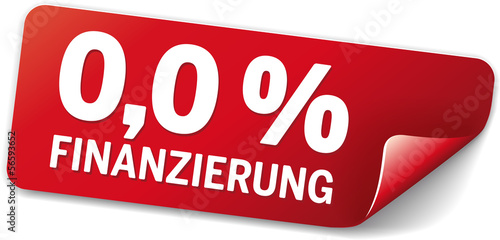rotes Label 0,0 Prozent finanzierung