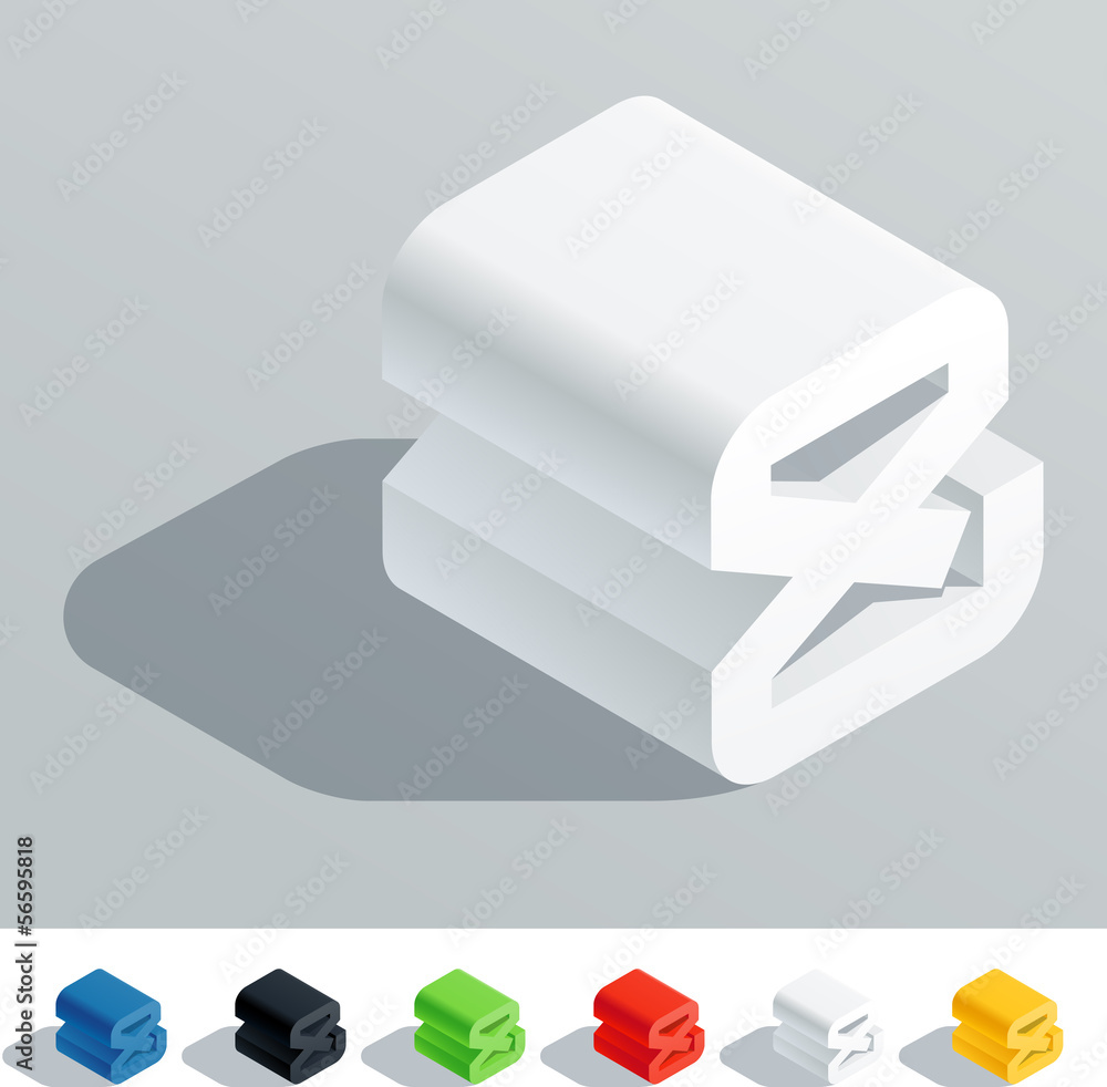 Solid colored letter in isometric view. Symbols Solid colored letter in isometric view. Symbols