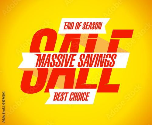 Massive savings sale banner.