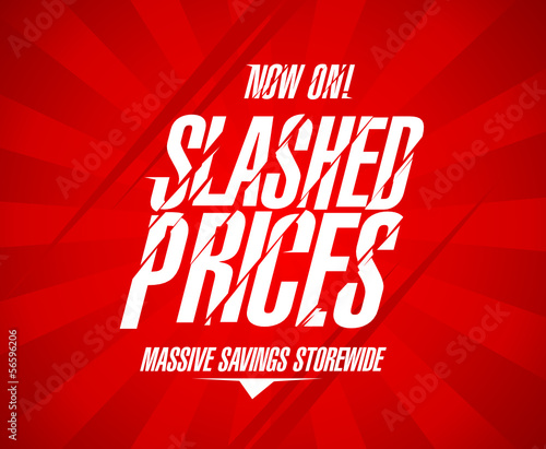 Slashed prices design template.