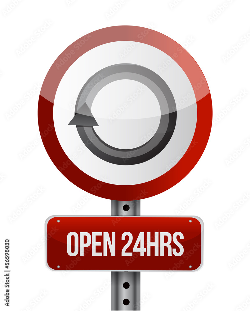 open 24 hours road sign illustration design open 24 hours road sign illustration design