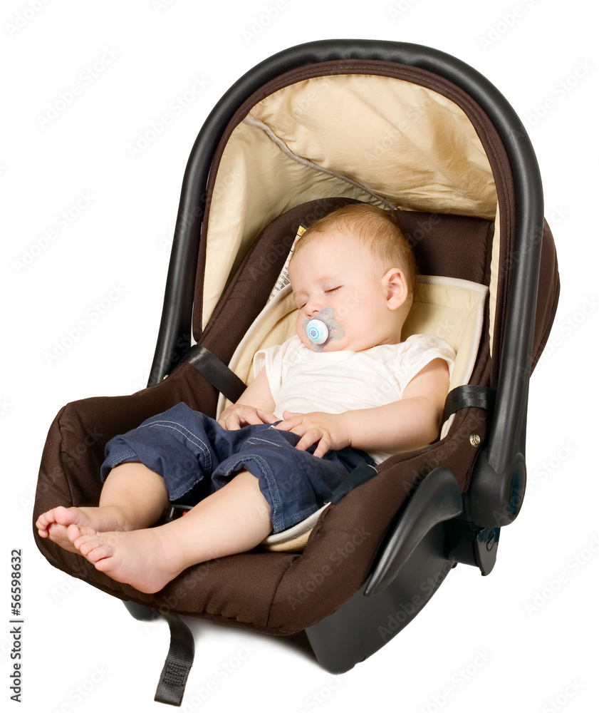 Boy in car seat, safety concept