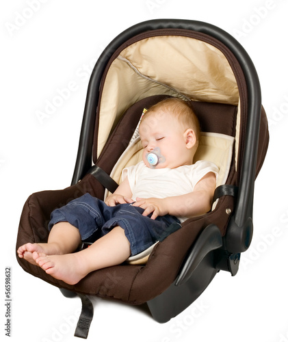 Obraz na płótnie Boy in car seat, safety concept w salonie