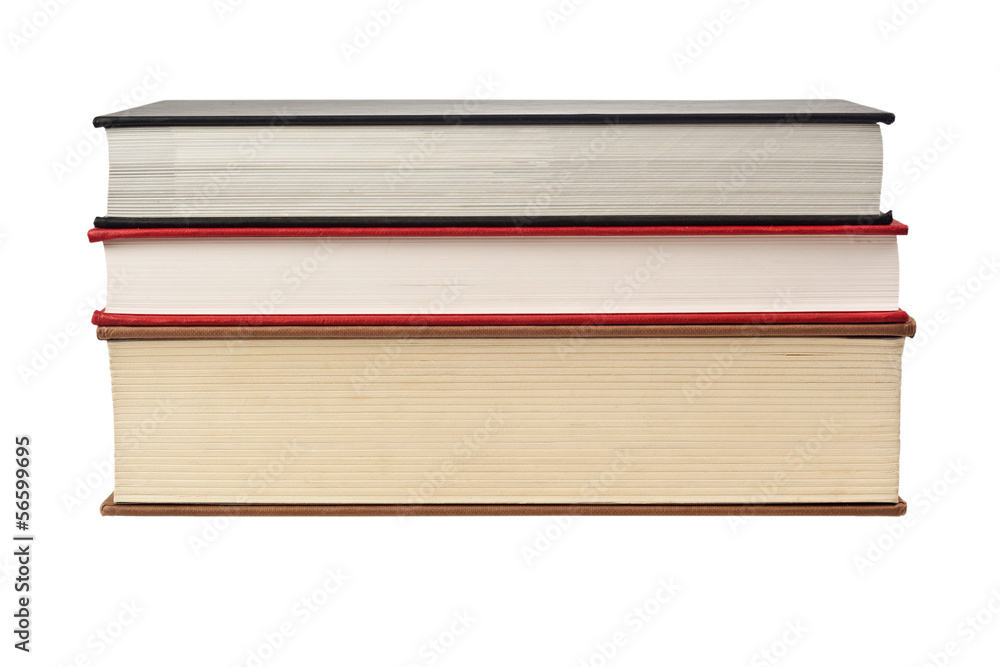 Fore edge of stack of three books