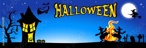 witch house in a full moon night
