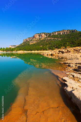 Rocky landscape with mountains lake. photo