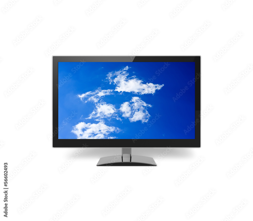 Widescreen TFT display with blue sky Widescreen TFT display with blue sky