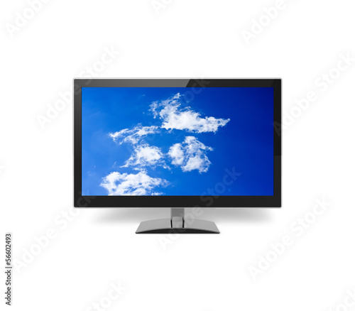 Widescreen TFT display with blue sky